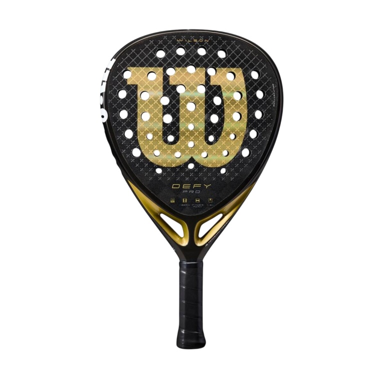Wilson Padelschläger Defy Pro V1 370g/Diamant schwarz/gold